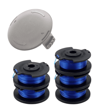 AC14RL3A Replacement Weed Wacker String for Ryobi One ,0.065 Inch Diameter String Trimmer Refill and AC14HCA Cover Cap Compatible with Ryobi 18v,24v,and 40v Cordless Trimmers (5 Spools 1 Cap)