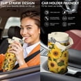 thumbnail image 5 of 30 Oz Tumbler Sunflower Flowers Tumbler with Lid and Straw, Birthday Gift Cup for Friend Women Men Coffee Travel Mug Thanksgiving Day Halloween Christmas Gift Water Bottle, 5 of 7