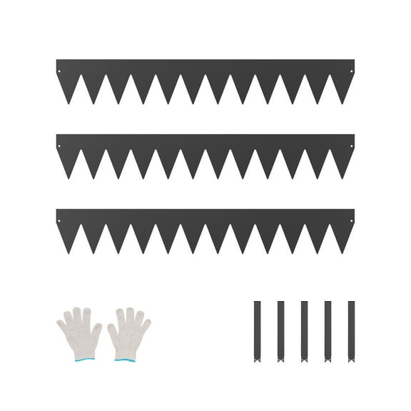 VEVOR Steel Landscape Edging, 3 Packs 40 x 6 in Rust-Resistant Metal Landscape Edging, Bendable Garden Edging Border, Heavy Duty Lawn Edging, Easy-to-Install, Flower Bed Yard Pathway Divider Black