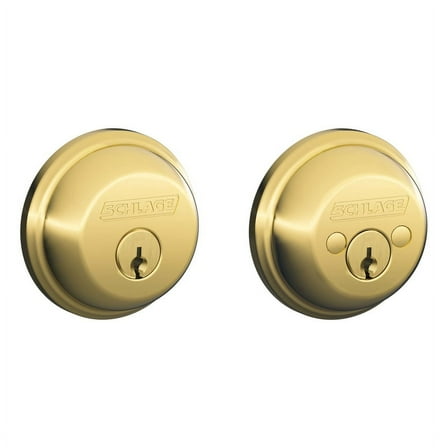 Schlage B62NV605 Bright Brass Double Cylinder Deadbolt