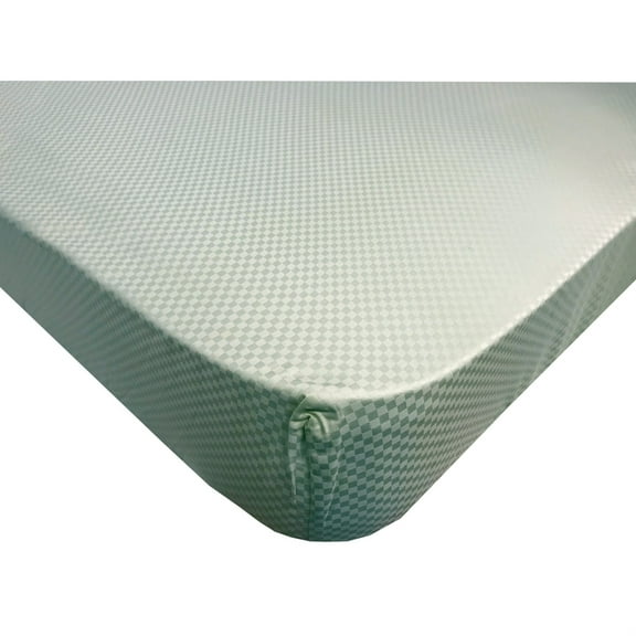 Organic Cotton Crib Fitted Sheets Sage Check