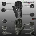 thumbnail image 6 of Men's Premium Cowhide Leather Motorcycle Gloves Cruising Riding Street Racing ATV Dirt Bike Motocross Palm Sliders Knuckle Armor Protected Powersports Biker Gear Glove Black White M, 6 of 6