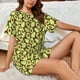 thumbnail image 4 of Fotbe Avocado Conjunto de Pijama Estampado para Mujer, 2 Piezas, Ropa de Dormir con Camiseta de Manga Corta y Shorts Suaves-Small, 4 of 6