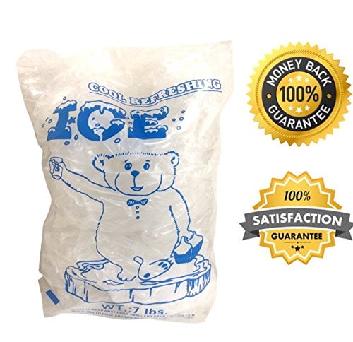 AquaNation - 7lbs BPA Free FDA Food Grade Safe Plastic Ice Bags (Pack of 100) Puncture Proof 8 x 22 inch (1.5 mil) with Twist Ties