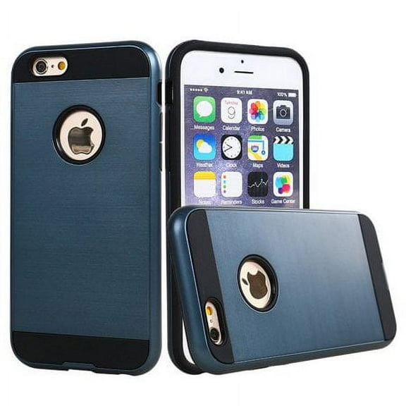 iPhone 6 Case, iPhone 6s Case, 2-Piece Style Hybrid Shockproof Hard Case Cover with [Premium Screen Protector] Hybird Shockproof And Circlemalls Stylus Pen (Ink Blue)