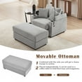 thumbnail image 5 of LUCKHAO Deep Seat Modular Sectional Sofa ,Corduroy Upholstered Oversized Sofa Convertible Sleeper Sofabed ,Storage Space, 2 Movable Ottomans, 2 USB Ports, 2 Cup Holders, Phone Holder, 5 of 19