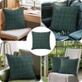 thumbnail image 4 of Throw Pillow Covers 24x24 Inch, Forest Green Decorative Pillow Cases for Couch Sofa Bed, Farmhouse Vintage Green Solid Color Cotton Linen Square Home Decor Pillowcases with Hidden Zipper, 4 of 9