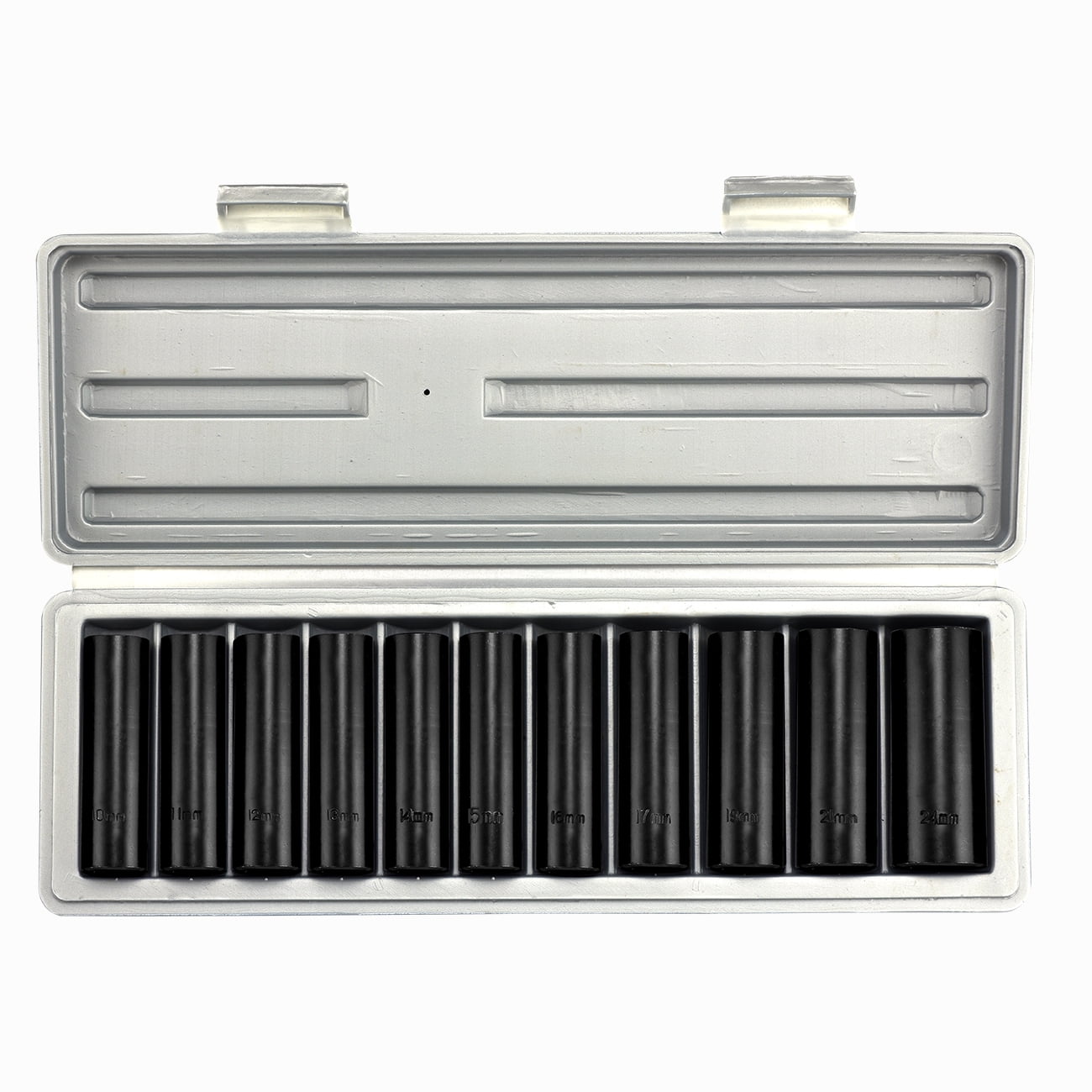 Hiltex 1 2" Deep Impact Sockets | 12pc Metric Set 1 2" Dr Air Power Carbon Steel... by Hiltex