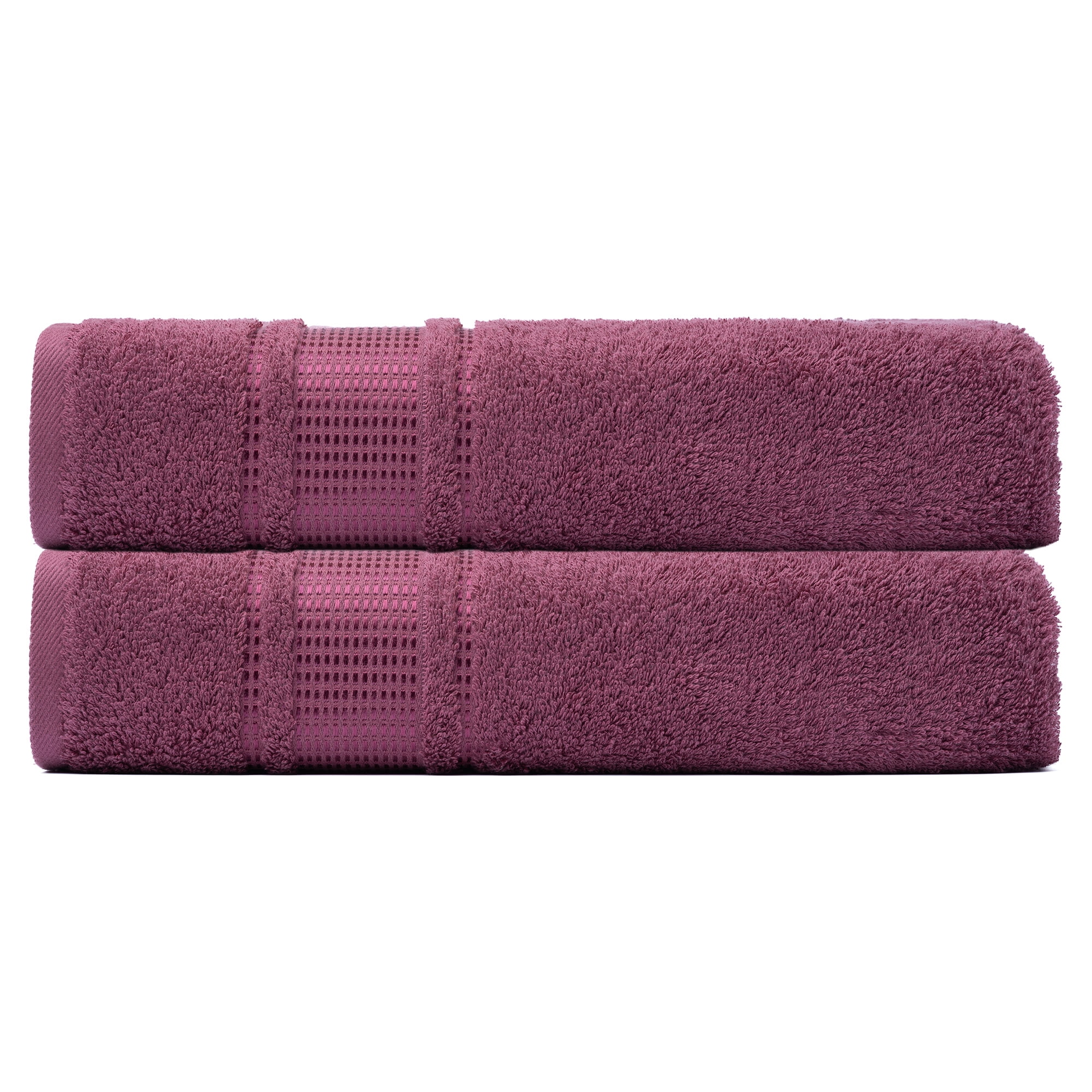 Melissa Linen, Hand Towels, Cotton Towel for Bathroom, Plush, Extra Absorbent, Set of 2, Plum Purple