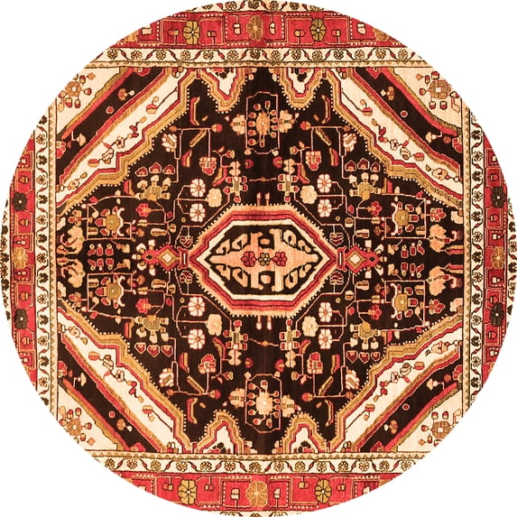 Ahgly Company Indoor Round Persian Orange Traditional Area Rugs, 8' Round