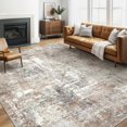 thumbnail image 1 of 5x8 Area Rugs Living Room: Washable Large Abstract Modern Soft Rug Stain Resistant Indoor Floor Non Slip Accent Carpet for Bedroom Nursery Playroom Dining Room Office Dorm Home House- Brown, 1 of 16