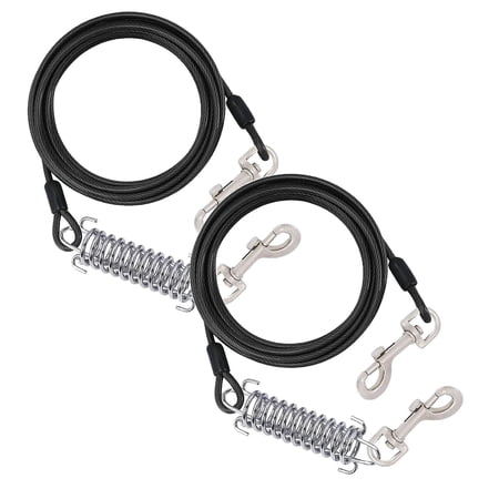 2Pcs 2026 Dog Tie Out 8M Long Dog Leash With Spring And Swivel Clips Heavy Duty Runner Chains For Outside Yard Camping Pet Others Suitable For Cute Pets