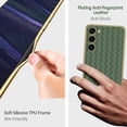 thumbnail image 4 of Compatible Samsung Galaxy S23 Plus Case 5G Leather,Slim Fit Electroplate Silicone Cover with Camera Protection Shockproof Rugged Protective Samsung S23+ Case for Galaxy Plus S23 Phone Case Green, 4 of 14