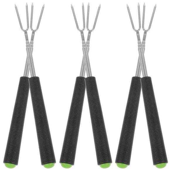 OULII 6Pcs Roasting Sticks Metal BBQ Tool for Family Picnics Assorted Color