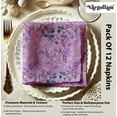 thumbnail image 4 of Vargottam Premium Cotton Muslin Napkins - Set of 12, 20-Inch Rich Purple Hues Whimsical Floral Vines Print, Soft and Absorbent Cloth Napkins for Dining, Decor, Weddings, Occasions, Table Linens, 4 of 7