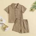 thumbnail image 2 of TOWED22 Toddler Boy Clothes Fire Engine Embroidery T-Shirt Plaid Shorts Summer Baby Boys Outfits Coffee,6-12 M, 2 of 7