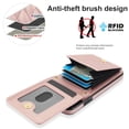 thumbnail image 2 of Allytechgroup Premium Phone Case for Apple iPhone 11, Wallet iPhone 11 Case with Card Holder, Crossbody Strap, Stand Feature, Shockproof PU Leather RFID Blocking Cover,Rosegold, 2 of 8