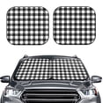 thumbnail image 6 of Lsque Black White Plaid 2 PCS Windshield Sun Shade | CarFoldable Window Covers | Car Accessories Reflect UV for Universal Cars SUV Truck | Large, 6 of 7