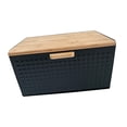 thumbnail image 2 of de Metal con tapa, para encimera de cocina, contenedor de almacenamiento de pan para productos horneados, encimera de cocina Negro, 2 of 9