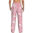 thumbnail image 3 of Balery Men'S Pink Flamingos And Flowers Pants,Sleepwear Pants,Pajama Pants,Pj Bottoms Drawstring And Pockets-Small, 3 of 9