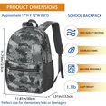 thumbnail image 3 of 17 Inch Lightweight Backpack,PVC Waterproof Oxford Fabric, Ergonomically Designed, with Large Capacity, Camouflage Print, 3 of 5