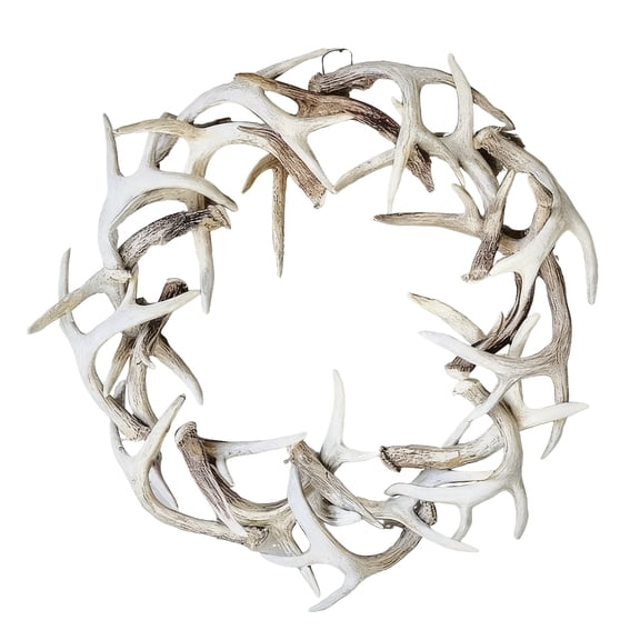 DVKOVI Faux Deer Antlers Wreath Rustic Farmhouse Wreaths for Front Door Home Wall Hanging indoor Outdoor Decor