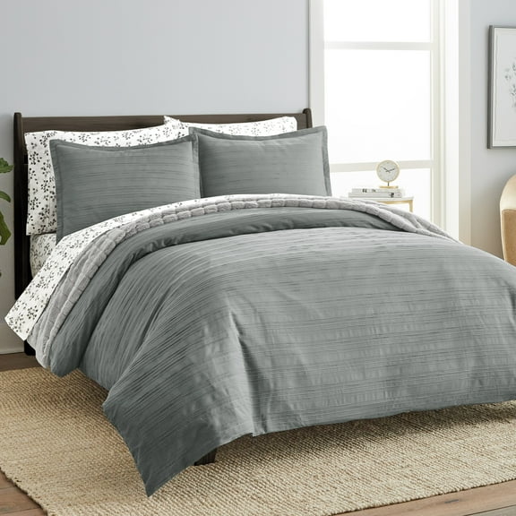 Scott Living  Aero Cotton 3-Piece Duvet Set Shark Skin - Full - Queen