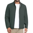 thumbnail image 1 of Chaqueta de negocios INSPIRE CHIC para hombre, con forro, cuello alto, cierre completo, chaqueta formal de golf, color verde oscuro, 1 of 6