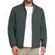 thumbnail image 1 of Chaqueta de negocios INSPIRE CHIC para hombre, con forro, cuello alto, cierre completo, chaqueta formal de golf, color verde oscuro, 1 of 6