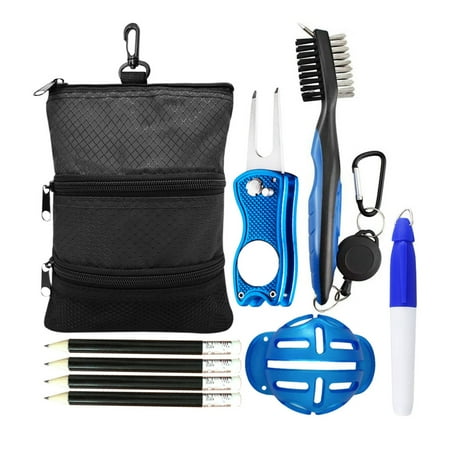 ANXPTIME 3-Layers Zipper Golf Bag Golf Tees Bag Pouch Bag Golf Balls Holder Bag Golf Balls Pouch Bag Golf Storage Handbag Pocket