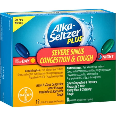 Alka Seltzer Plus Severe Sinus Congestion and Cough, 20 CT (Pack of (Best Medicine For Runny Nose And Headache)