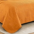 thumbnail image 3 of Chezmoi Collection Austin Full/Double Oversized Bedspread Set, 3-Piece Lightweight Microfiber Quilted Coverlet for All Seasons, Orange, 3 of 7