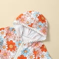thumbnail image 6 of Douhoow Toddler Girl Swim Cover Up 18M 24M 3Y 4Y 5Y Kids Floral Hooded Beach Robe Short Sleeve Zip Up Swim Dress, 6 of 8
