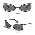thumbnail image 5 of UV400 Rimless Shades Eyewear Y2K Sunglasses Wrap Around Sun Glasses 2000'S Punk Sunglasses C2, 5 of 8