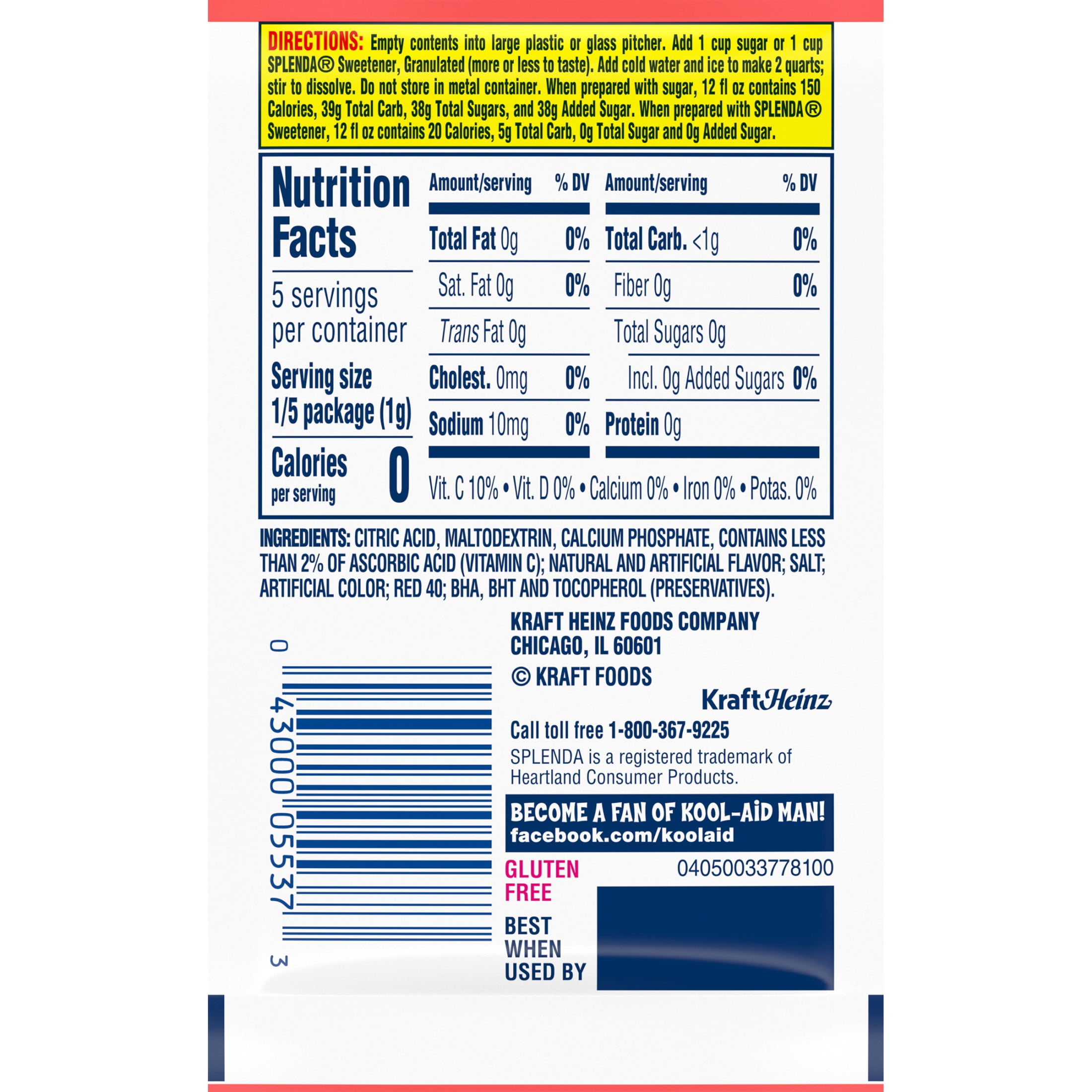 Kool-Aid Unsweetened Cherry Limeade Artificially Flavored Powdered Soft Drink Mix, 0.16 oz Packet