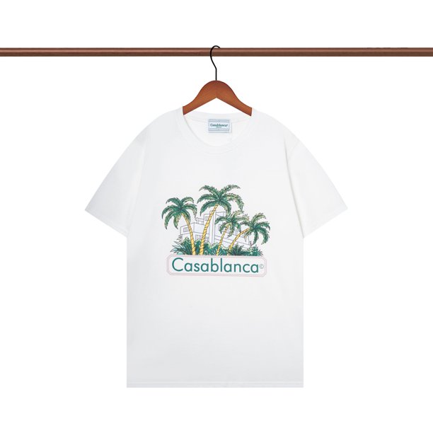 Casablanca 23 Primavera y novedad de verano estilo Fantasy Gate Starry Sky Castle casa letra logo camiseta de manga corta para parejasD365 blanco