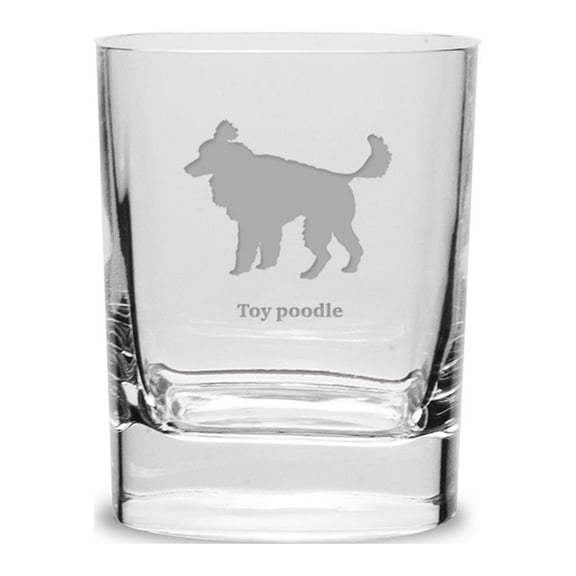 Toy Poodle Luigi Bormioli 11.75 oz Square Round Double Old Fashion Glass