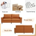 thumbnail image 6 of Canddidliike Mid Century ​PU Leather Upholstered Sofa Set, 3 Seat Couch & Love Seats - Brown, 6 of 10