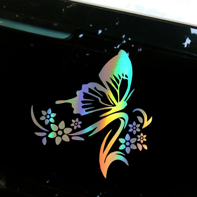 Flower and butterfly Car Decal