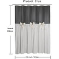 thumbnail image 6 of Farmhouse Grey Shower Curtain,Bowknot,Cotton Woven and Cotton Blend Fabric,Pleated Grey Stripe,Country Style,72x72 in, 6 of 6