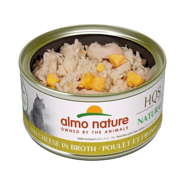 Almo Nature HQS Natural Cat Grain Free Chicken and Cheese In Broth Canned Cat Food Almo Nature HQS Natural Cat Grain Free Chicken and Cheese In Broth Canned Cat Food