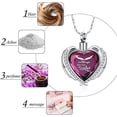thumbnail image 3 of Birthstone Cremation Jewelry Angel Wing Heart Urn Ashes Necklace for Women Wing Heart Urn Pendant Crystal Birthstone Urns for Human Ashes Memorial Locket, 3 of 6