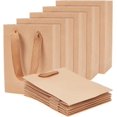 thumbnail image 1 of 50 bolsas de papel kraft marrones, bolsas de compras, bolsas de regalo con asas de cordón de nailon, bolsas de papel para dulces, 1 of 6