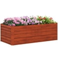 thumbnail image 2 of Outsunny Raised Garden Bed Metal Planter Box with Reinforced Rods, Brown, 2 of 9