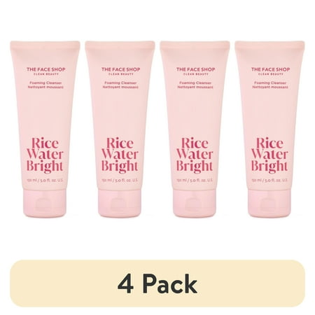 (4 pack) The Face Shop Rice Water Bright Foaming Cleanser 150ml | Vegan| Brightening | Rice Water | Hydrating | Rice Bran Oil | K-Beauty