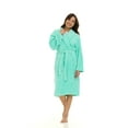thumbnail image 2 of North 15 Women's Super Soft Warm Plush Fleece Bathrobe-Mint, 2 of 7