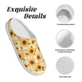 thumbnail image 5 of KLL Coffee Plaid Sunflower Pattern Adult Unisex Cozy Slippers,Fuzzy Slip-on Slippers TPR Sole Slippers Comfort Plush Home Footwear for Indoor & Outdoor-35/36, 5 of 7