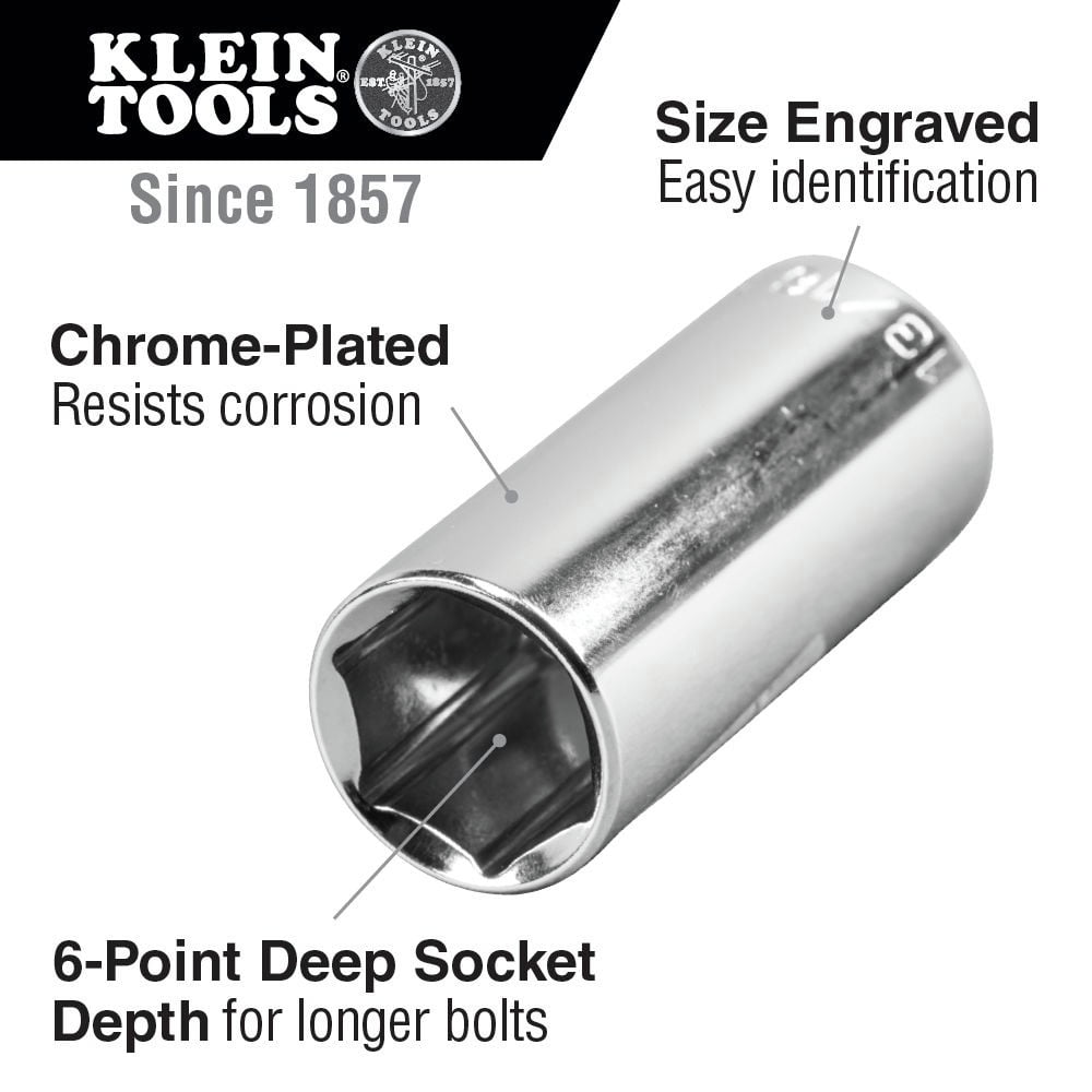 Klein Tools 20 Piece Socket Sets, 3/8 in