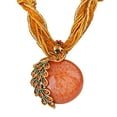 thumbnail image 2 of AYYUFE Bohemian Women Rhinestone Inlaid Peacock Round Opal Pendant Necklace, 2 of 7
