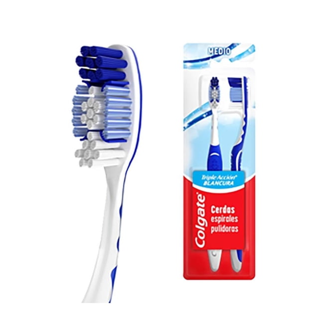 Cepillo Dental Colgate Triple Acción Xtra Blancura 2 Pzas